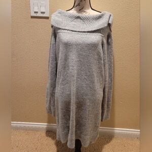 REWIND Gray Off-Shoulder Women Sweater Dress